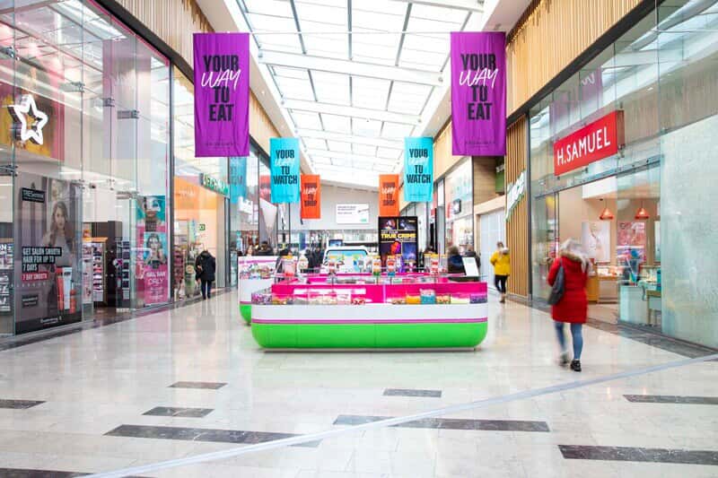 An image of a shopping mall's interior signage.